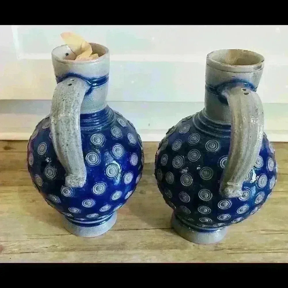 Rare German Westerwald Glaze Stoneware Enghalskanne Jug 17th Century - Picture 2 of 5